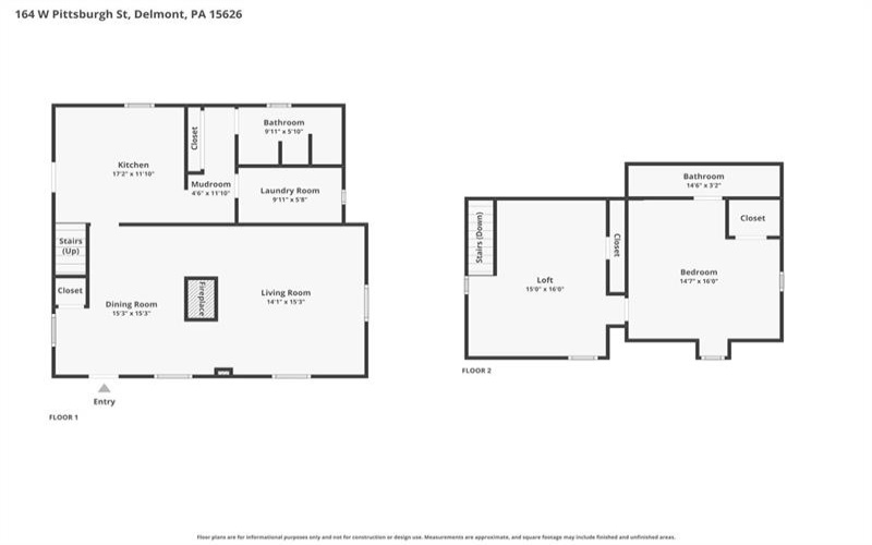 164 Pittsburgh Street, Delmont, 15626, 2 Bedrooms Bedrooms, 6 Rooms Rooms,2 BathroomsBathrooms,Residential,For Sale,Pittsburgh Street,1749109