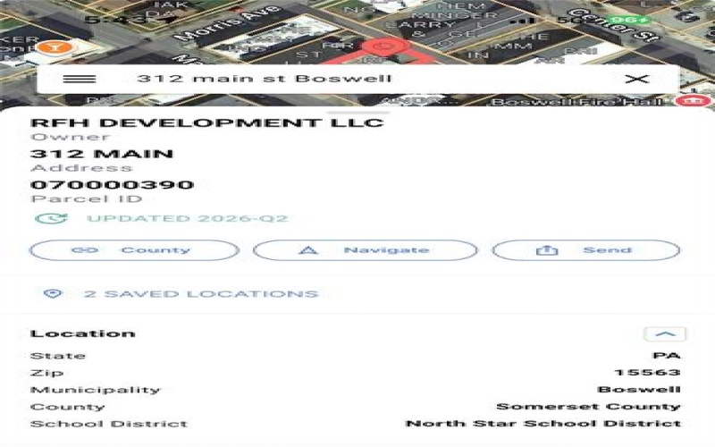 312 Main Street, Boswell, 15531, ,Commercial-industrial-business,For Sale,Main Street,1754139
