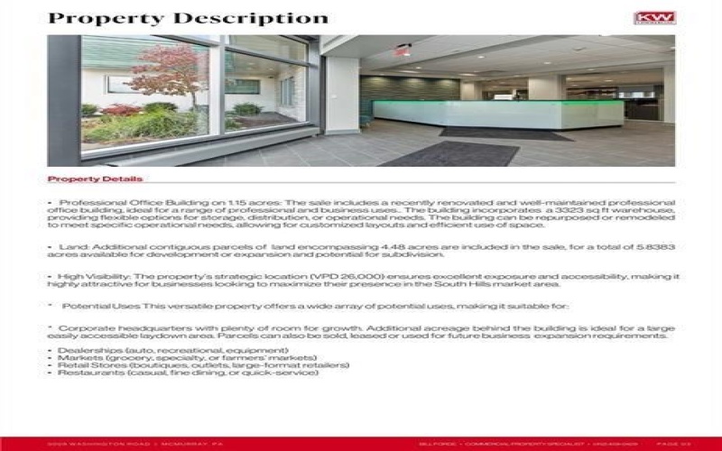 3009 Washington Road, Mc Murray, 15317, ,Commercial-industrial-business,For Sale,Washington Road,1768211