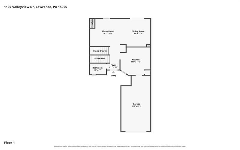 1107 Valleyview Dr, Lawrence, 15055, 3 Bedroom Bedrooms, 7 Room Rooms,1.2 BathroomBathrooms,Residential,For Sale,Valleyview Dr,1772641