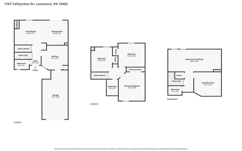 1107 Valleyview Dr, Lawrence, 15055, 3 Bedroom Bedrooms, 7 Room Rooms,1.2 BathroomBathrooms,Residential,For Sale,Valleyview Dr,1772641